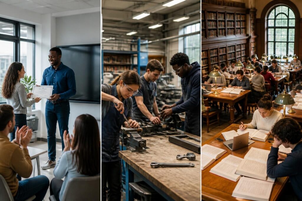 découvrez les différences entre formation certifiante, qualifiante et diplômante pour choisir la voie adaptée à vos objectifs professionnels.